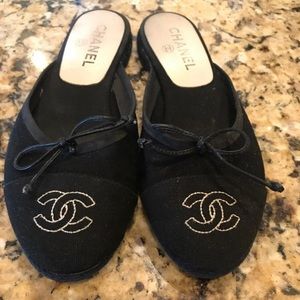 Chanel Canvas Ballet Flat Slide Size 6
